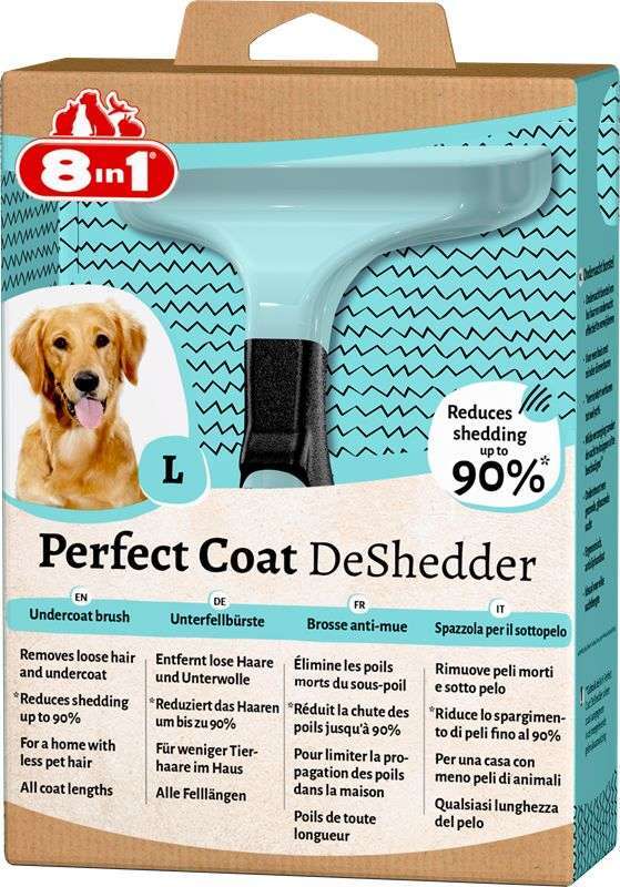 8in1 (8в1) Perfect Coat DeShedder Dog - Дешеддер для вычесывания собак (M) в E-ZOO