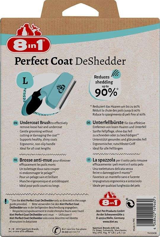8in1 (8в1) Perfect Coat DeShedder Dog - Дешеддер для вычесывания собак (S) в E-ZOO