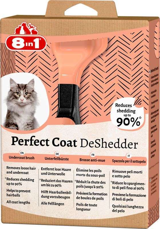 8in1 (8в1) Perfect Coat DeShedder Cat - Дешеддер для вычесывания котов (ONE SIZE) в E-ZOO