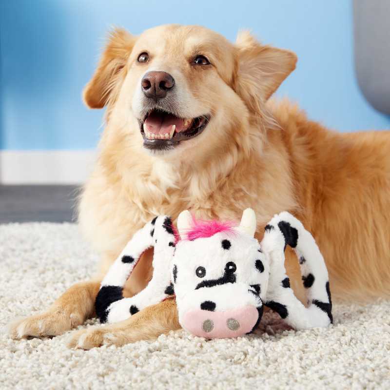Jolly Pets (Джоллі Петс) TUG-A-MAL Cow Dog Toy - Іграшка-пискавка Корівка для перетягування (11х30х10 см) в E-ZOO