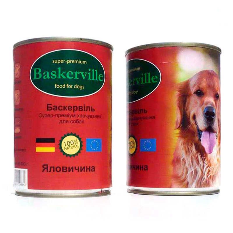 Baskerville (Баскервіль) Консерви для собак з яловичиною (400 г) в E-ZOO
