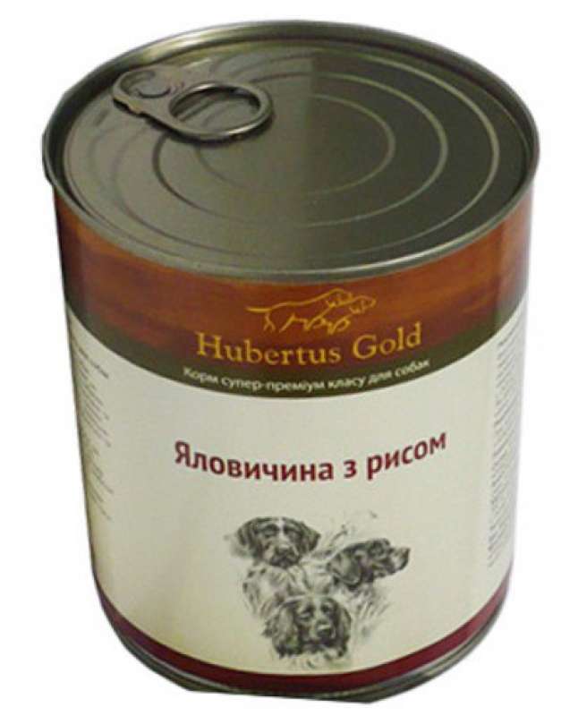 Hubertus Gold (Хубертус Голд) - Консервированный корм говядина с рисом для активных собак (800 г) в E-ZOO