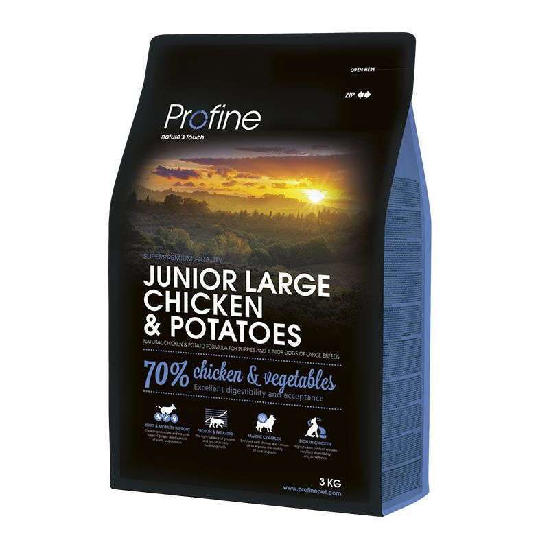 Profine (Профайн) Junior Large Breed Chicken&Potatoes - Сухой корм для молодых собак крупных пород с курицей и картофелем (3 кг) в E-ZOO