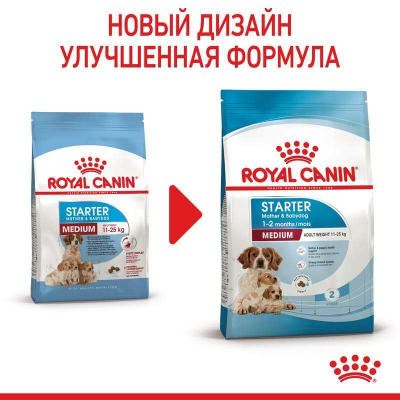 Royal Canin (Роял Канин) Medium Starter Mother&Babydog - Сухой корм для самок и щенков до 2-х месяцев - Фото 12
