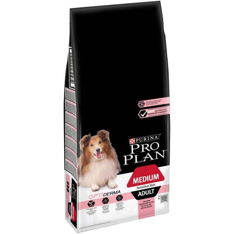 Purina Pro Plan (Пуріна Про План) Medium Sensitive Skin Adult - Сухий корм із лососем для дорослих собак середніх порід із чутливою шкірою (14 кг) в E-ZOO