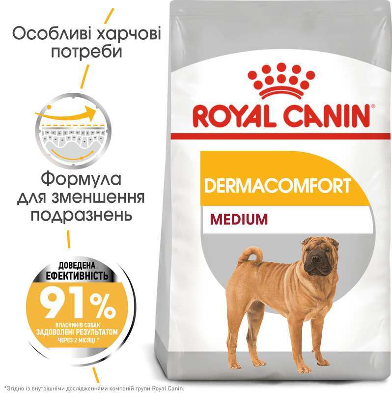Royal Canin (Роял Канин) Medium Dermacomfort - Сухой корм для собак средних пород с чувствительной кожей - Фото 3