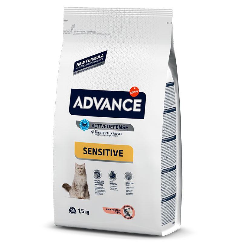 Advance (Эдванс) Cat Sensitive Salmon and Rice - Сухой корм с лососем и рисом для котов с чувствительным пищеварением