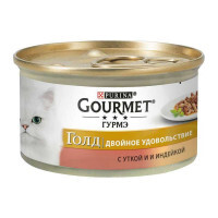Gourmet (Гурмэ) Gold - Консервированный корм с уткой и индейкой для взрослых кошек (85 г)
