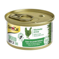 GimСаt (ДжимКэт) Superfood ShinyCat Duo - Консервированный корм с курицей и травой для котов и кошек (кусочки в бульоне) (70 г)