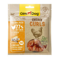 GimDog (ДжимДог) Superfood Chicken Curls - Лакомство спиральки с курицей для собак (55 г)