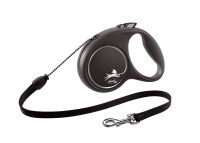 Flexi (Флекси) Black Design M - Поводок-рулетка для собак средних пород, трос (5 м, до 25 кг) (M)