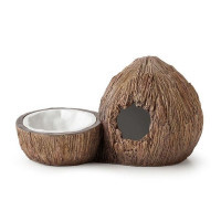 Exo Terra (Экзо Терра) Coconut Hide & Water Dish - Пещера с поилкой Кокос пластиковая для рептилий (21х12х11,5 см) в E-ZOO
