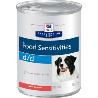 Hill's (Хиллс) Prescription Diet d/d Food Sensitivities Salmon - Консервированный корм-диета с лососем для собак с кожными заболеваниями (370 г) в E-ZOO