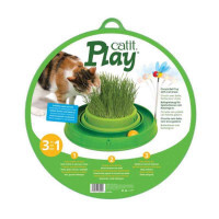 Catit (Катит) Play 3in1 - Игрушка для кота круглый лабиринт с шариком и травяной грядкой (37,6x36,0x4,4 см)