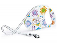 Flexi (Флексі) Fashion Ladies M "Flowers" - Повідець-рулетка для собак середніх порід "Квіти", стрічка (5 м, до 25 кг) (М) в E-ZOO
