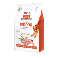 Brit Care (Брит Кеа) Cat Grain-Free Indoor Anti-stress - Сухой беззерновой корм с курицей для взрослых кошек, живущих в помещении (400 г)