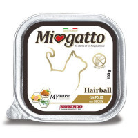 Miogatto (Миогатто) Hairball with Chicken - Влажный корм с курицей, способствующий выведению комков шерсти из ЖКТ (100 г) в E-ZOO