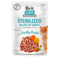 Brit Care (Брит Кеа) Fillets in Gravy Sterilized Healthy Rabbit - Влажный корм "Филе в соусе" с кроликом для стерилизованных котов (85 г) в E-ZOO
