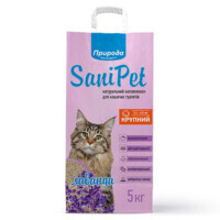 ТМ "Природа" Sani Pet - Великий бентонітовий наповнювач з ароматом лаванди для котячих туалетів (5 кг) в E-ZOO