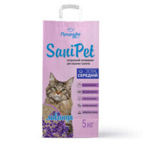 ТМ "Природа" Sani Pet Средний - Бентонитовый наполнитель с ароматом лаванды для кошачьих туалетов со средним размером гранул (2,5 кг) в E-ZOO