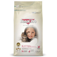 BonaCibo (БонаСибо) Kitten - Сухой корм с мясом курицы, анчоусами и рисом для котят всех пород до 12 месяцев (1,5 кг)