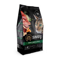 Savory (Сейвори) Fresh Turkey & Duck - Сухой корм со свежей индейкой и уткой для взрослых капризных котов (2 кг) в E-ZOO