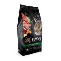 Savory (Сейвори) Fresh Turkey & Duck - Сухой корм со свежей индейкой и уткой для взрослых капризных котов (400 г)