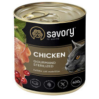 Savory Cat Gourmand Sterilized Сhicken - Влажный корм c курицей для стерилизованных котов всех пород (400 г)