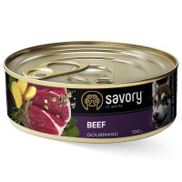 Savory (Сейворі) Dog Gourmand Вeef - Вологий корм з м'яса яловичини для дорослих собак гурманів (100 г) в E-ZOO