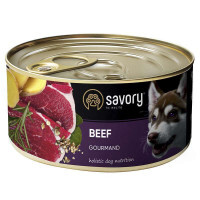 Savory (Сейворі) Dog Gourmand Вeef - Вологий корм з м'яса яловичини для дорослих собак гурманів (200 г) в E-ZOO