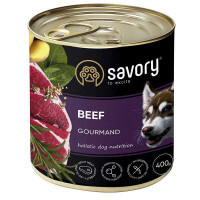 Savory (Сейвори) Dog Gourmand Вeef - Влажный корм с мясом говядины для взрослых собак гурманов (400 г)