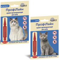 Pro VET (ПроВет) Профилайн - Капли противопаразитаные на холку для котов (4-8 кг)