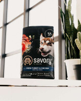Savory (Сейвори) Fresh Turkey & Сhicken Junior Large Breeds - Сухой корм из мяса свежей индейки и курицы для юниоров крупных пород от 3 месяцев (3 кг) в E-ZOO фото №5 Savory (Сейвори) Fresh Turkey & Сhicken Junior Large Breeds - Сухой корм из мяса свежей индейки и курицы для юниоров крупных пород от 3 месяцев (3 кг) в E-ZOO