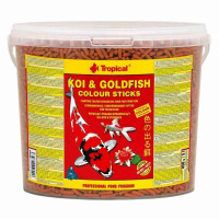 Tropical (Тропикал) Koi&Goldfish Color Sticks - Основной сухой корм в виде палочек усиливающий окраску для рыб кои, золотых рыбок и других прудовых рыб (10 л)