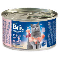 Brit Premium (Брит Премиум) by Nature Chicken with Hearts - Влажный корм с курицей и сердцем для взрослых котов (паштет) (200 г) в E-ZOO