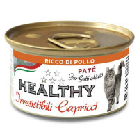 Healthy (Хелсі) Irresistibili Capricci - Консервований корм з куркою для вибагливих котів (паштет) (85 г) в E-ZOO