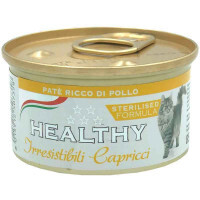 Healthy (Хэлси) Irresistibili Capricci - Консервированный корм с курицей для требовательных стерилизированных котов (паштет) (85 г)