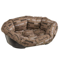 Ferplast (Ферпласт) Sofa Cities - Пластиковий лежак з подушкою з х/б тканини для котів і собак дрібних порід (52х39х21 см) в E-ZOO