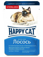 Happy Cat (Хэппи Кэт) Sterilized - Консервированный корм с лососем для стерилизованных котов (кусочки в желе) (100 г)