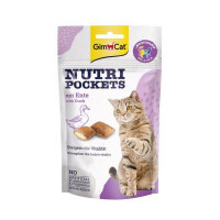 GimCat (ДжимКэт) Nutri Pockets Duck & Multivitamin - Лакомства с уткой и витаминами для котов (60 г)