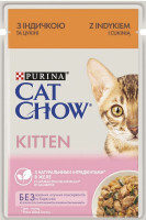 Cat Chow (Кэт Чау) Kitten – Влажный корм с индейкой и цуккини для котят (кусочки в желе) (85 г)
