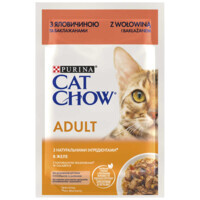 Cat Chow (Кэт Чау) Adult Cat – Влажный корм c говядиной и баклажанами для взрослых котов (кусочки в желе) (85 г) в E-ZOO