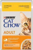 Cat Chow (Кэт Чау) Adult Cat – Влажный корм c курицей и цукини для взрослых котов (кусочки в желе) (85 г)