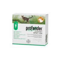 Profender (Профендер) by Bayer Animal - spot-on - Капли от гельминтов для кошек (1 пипетка) (до 2,5 кг) в E-ZOO