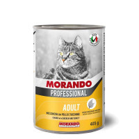 Morando (Морандо) Professional Adult Chicken and Turkey - Консервований корм з куркою та індичкою для дорослих котів (шматочки в соусі) (405 г) в E-ZOO