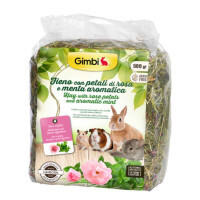 Gimpet (ДжимПет) GimBi Hay Rose&Mint – Сено для грызунов с лепестками роз и мятой (500 г) в E-ZOO