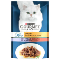Gourmet (Гурмэ) Perle Duo - Влажный корм с телятиной и уткой для кошек (кусочки в подливе) (85 г) в E-ZOO