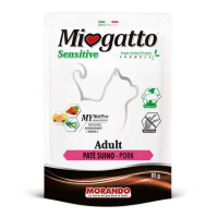 Morando (Морандо) Miogatto Sensitive Adult Pork - Монопротеиновый влажный корм с прошуто для взрослых котов с чувствительным пищеварением (паштет) (85 г)