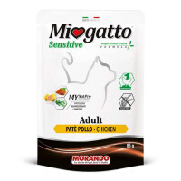 Miogatto (Міогатто) Sensitive Adult Chicken - Монопротеїновий вологий корм з куркою для дорослих котів з чутливим травленням (паштет) (85 г) в E-ZOO
