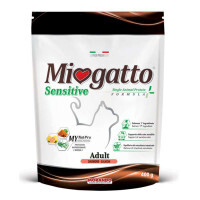 Miogatto (Міогатто) Sensitive Monoprotein Adult Salmon - Сухий монопротеїновий корм з лососем для дорослих котів з чутливим травленням (400 г) в E-ZOO